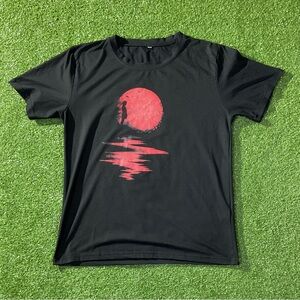 SHEIN Blood Moon Lake Black Graphic Tee